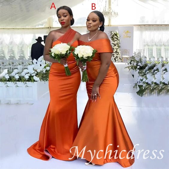 Orange long dresses wedding best sale