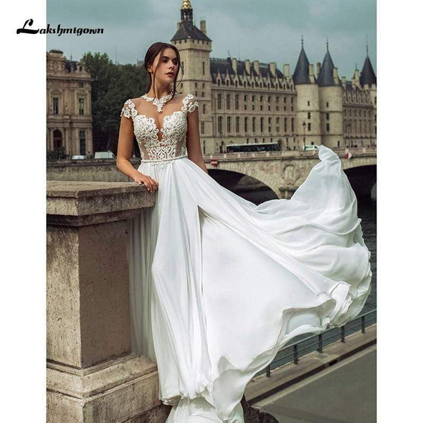 Lace Wedding Dresses Chiffon Side Split Beach Roycebridal Official Store 3467