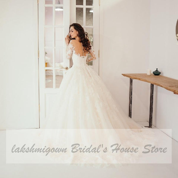 Ball Gown Wedding Dresses Long Sleeves