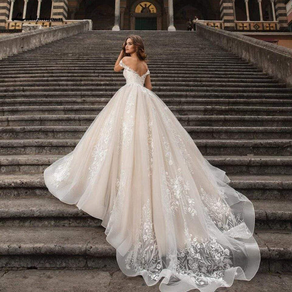 Luxury Princess Bridal Gown Vintage Lace Wedding Dresses Off the Shoul –  ROYCEBRIDAL OFFICIAL STORE