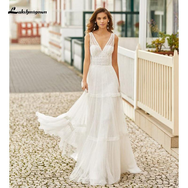 Sexy Beach Lace Wedding Dresses Backless A Line Roycebridal Official Store 4951