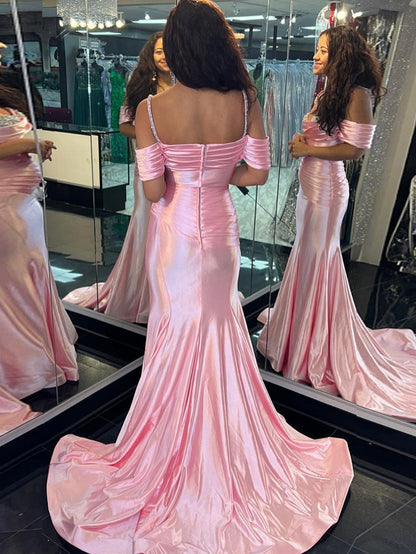 Roycebridal Judith | Pink Sweetheart Neck Long Mermaid Prom Dress