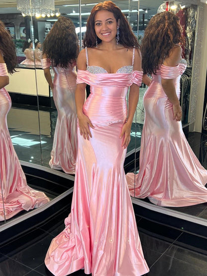 Roycebridal Judith | Pink Sweetheart Neck Long Mermaid Prom Dress