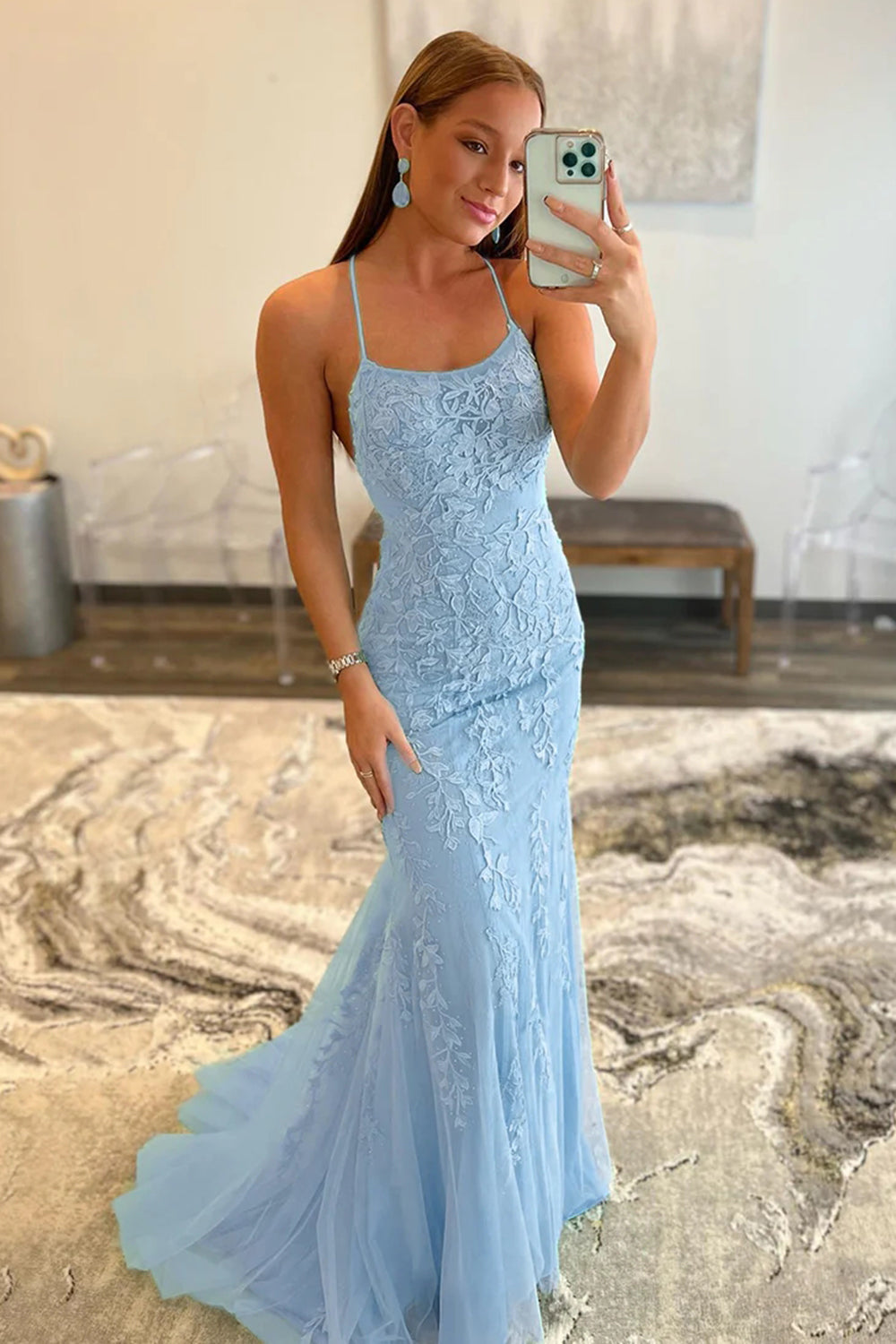 Roycebridal Lucille |Mermaid Spaghetti Straps Lace Prom Dress