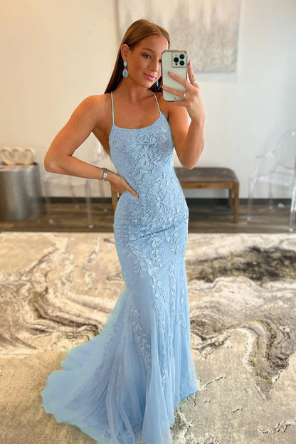 Roycebridal Lucille |Mermaid Spaghetti Straps Lace Prom Dress