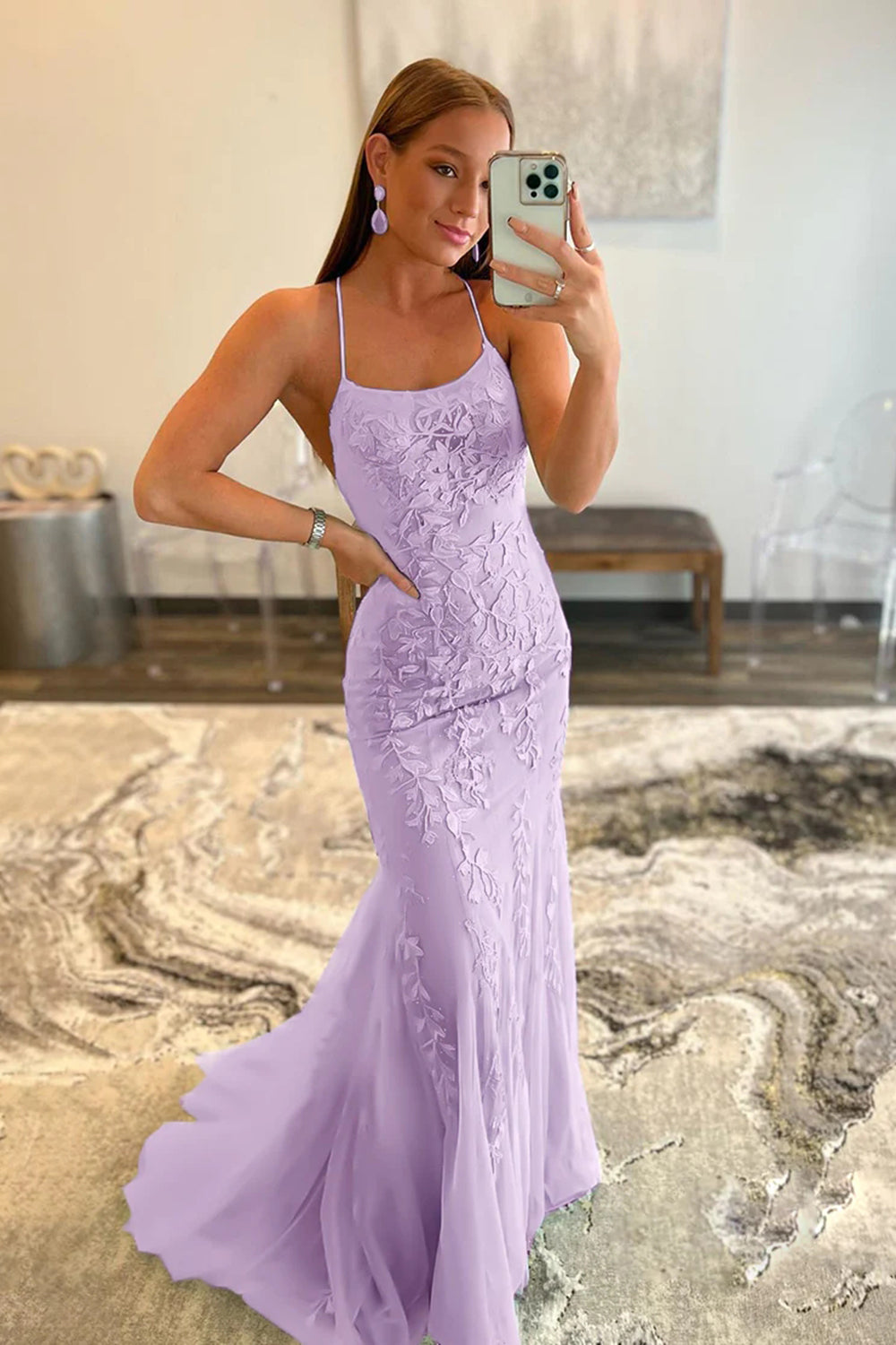 Roycebridal Lucille |Mermaid Spaghetti Straps Lace Prom Dress