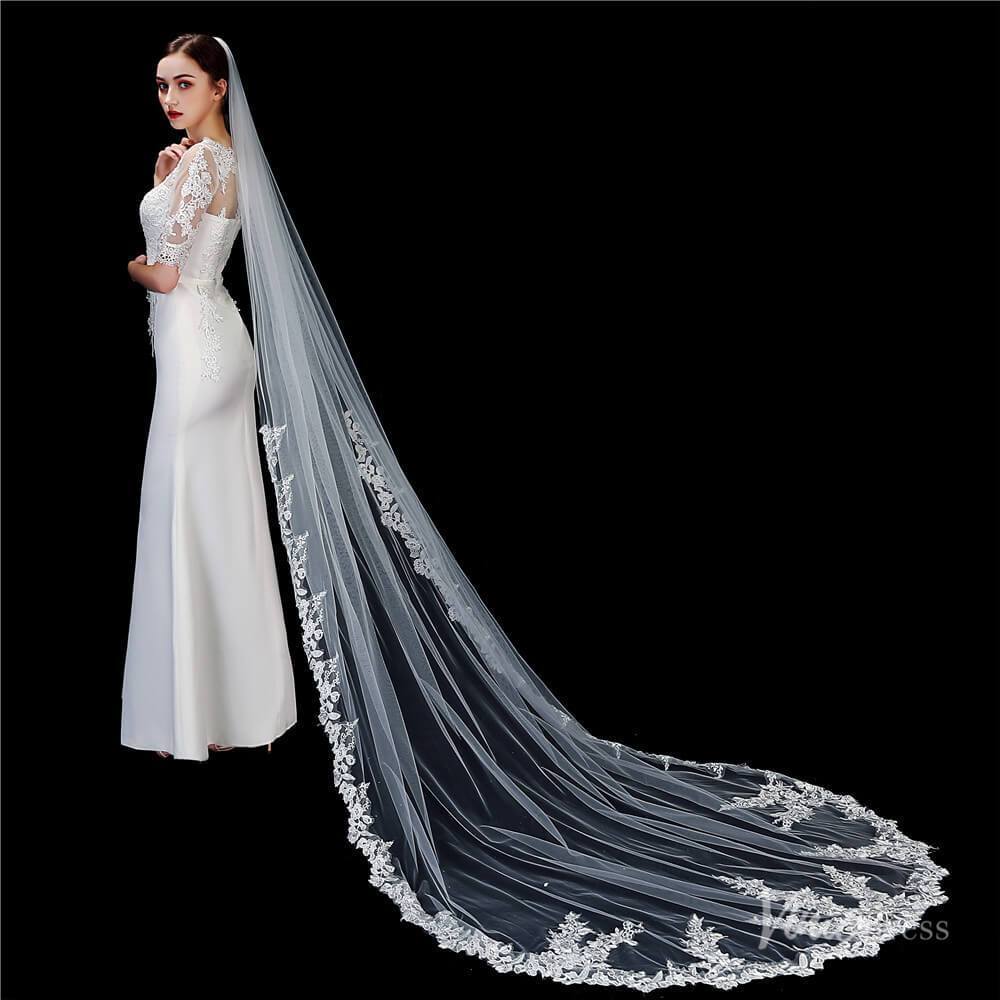 1 Tier Lace Cathedral Veil Viniodress TS1916-Veils-Viniodress-Ivory-Viniodress