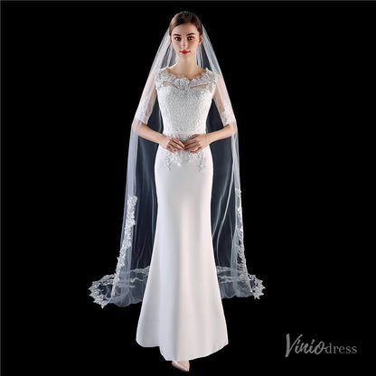 1 Tier Lace Cathedral Veil Viniodress TS1916-Veils-Viniodress-Ivory-Viniodress