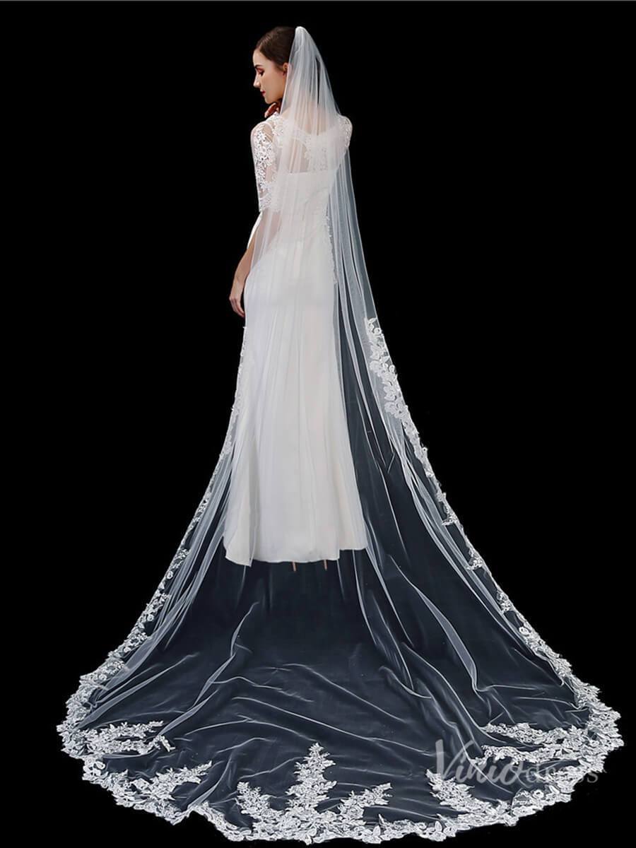 1 Tier Lace Cathedral Veil Viniodress TS1916-Veils-Viniodress-Ivory-Viniodress