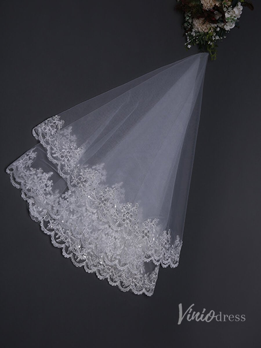 1 Tier Waltz Length Mantilla Veil Viniodress TS17130-Veils-Viniodress-Ivory-Viniodress