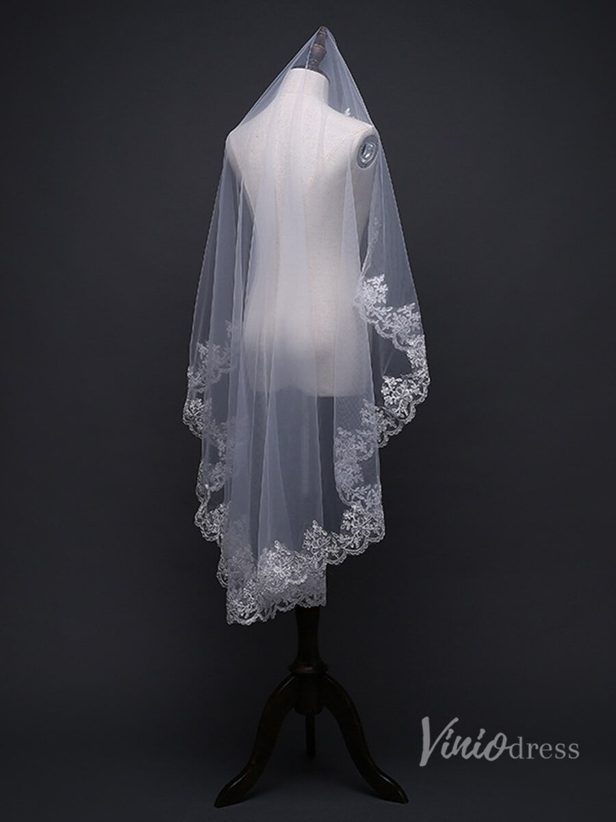 1 Tier Waltz Length Mantilla Veil Viniodress TS17130-Veils-Viniodress-Ivory-Viniodress