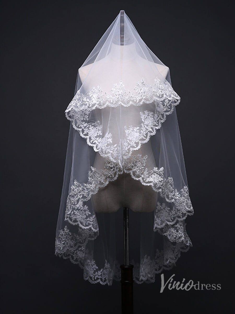 1 Tier Waltz Length Mantilla Veil Viniodress TS17130-Veils-Viniodress-Ivory-Viniodress