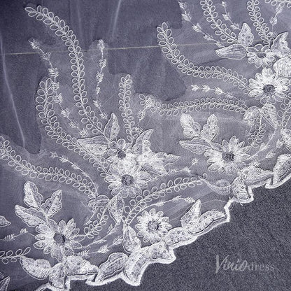 1 Tier Lace Appliqued Cathedral Veil Viniodress TS17124-Veils-Viniodress-Viniodress