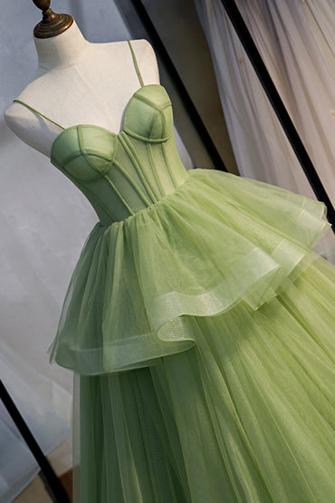 Roycebridal Ellianna | Green Sweetheart Tulle Long Prom Dress, Beautiful A-Line Evening Graduation Dress