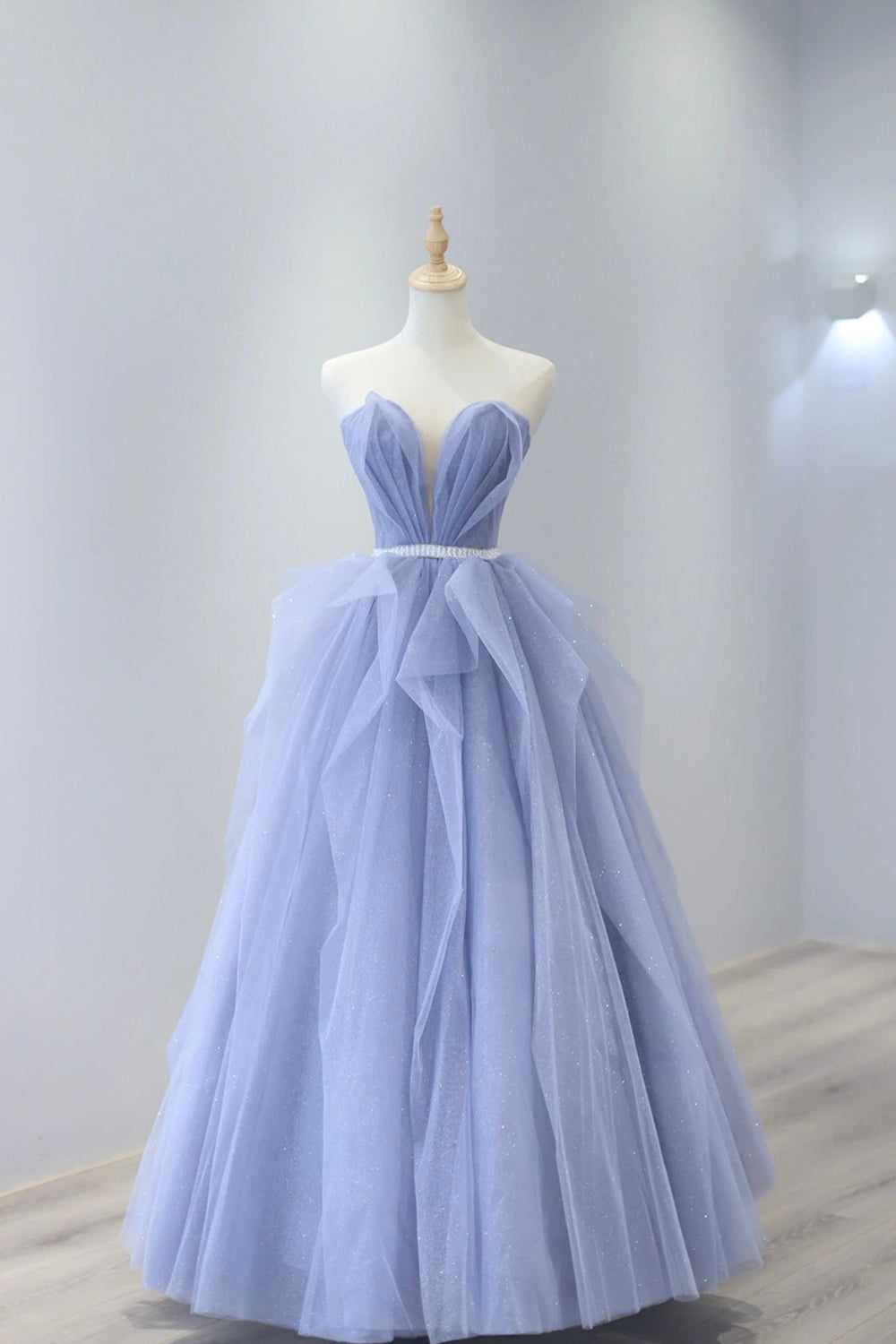 Roycebridal Roycebridal Aleah | Blue Strapless Tulle Long Prom Dress, Lovely Sweetheart Neckline Evening Dress