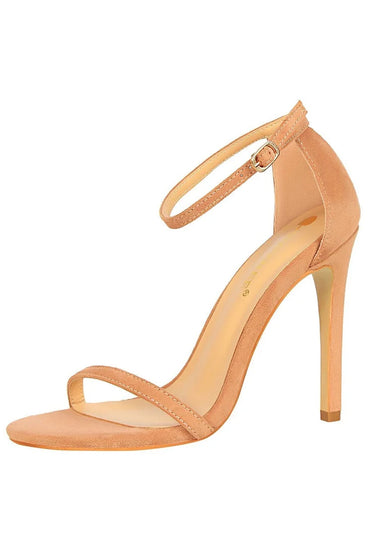 Apricot Strappy Stiletto Heels