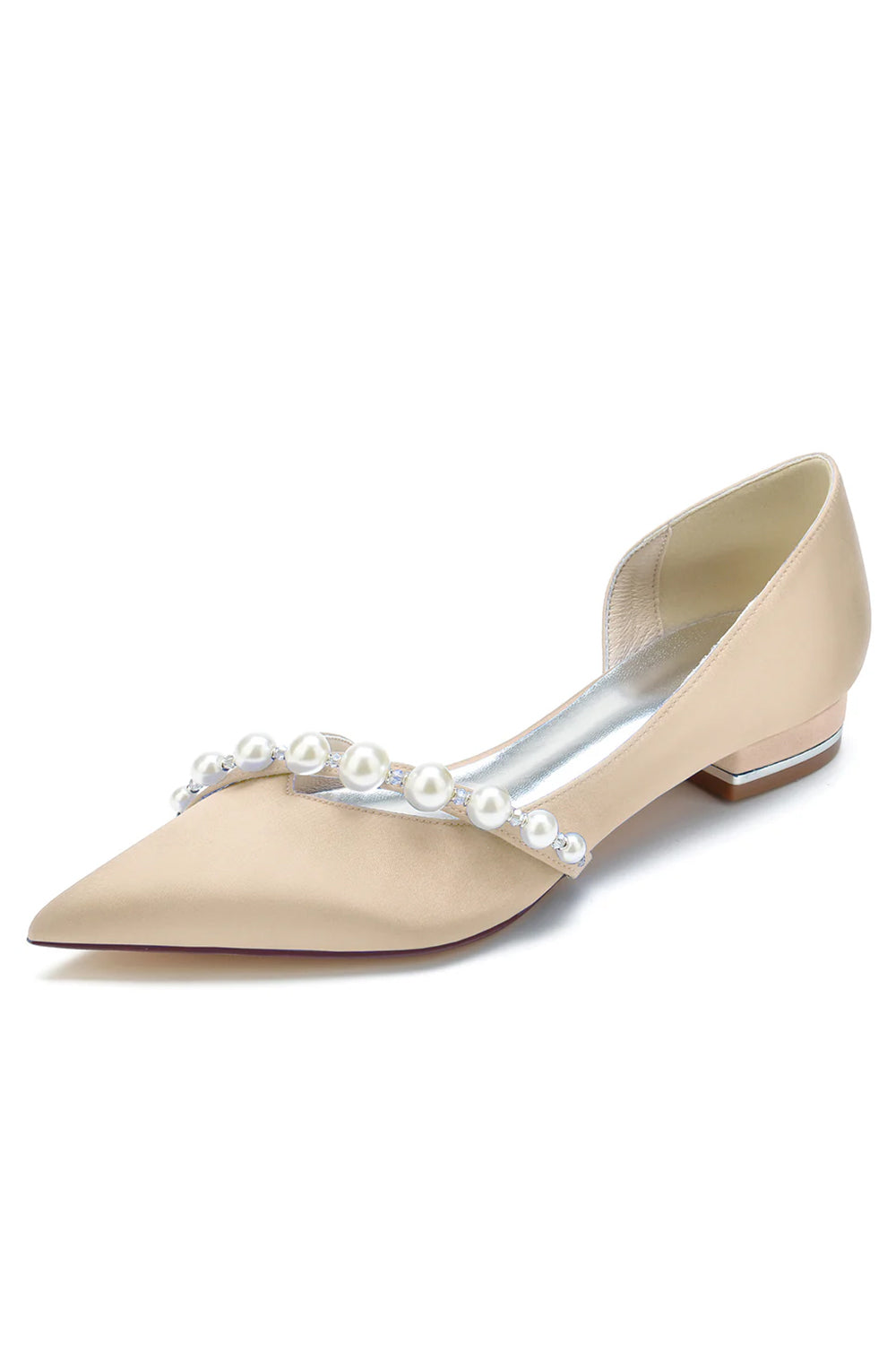 Imitation Pearl Pointed Toe Chunky Mules