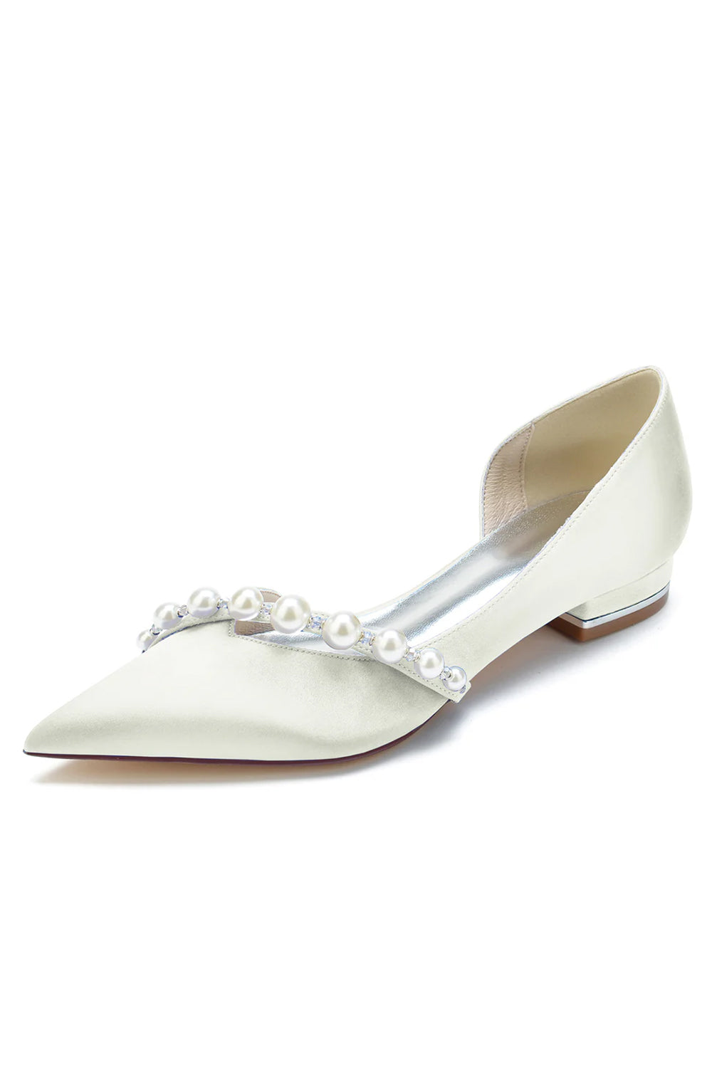 Imitation Pearl Pointed Toe Chunky Mules