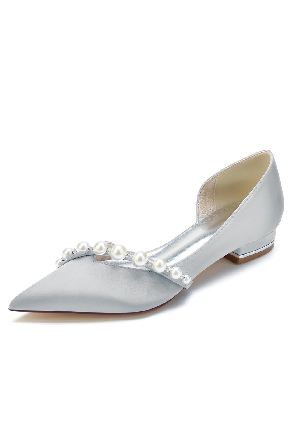 Imitation Pearl Pointed Toe Chunky Mules