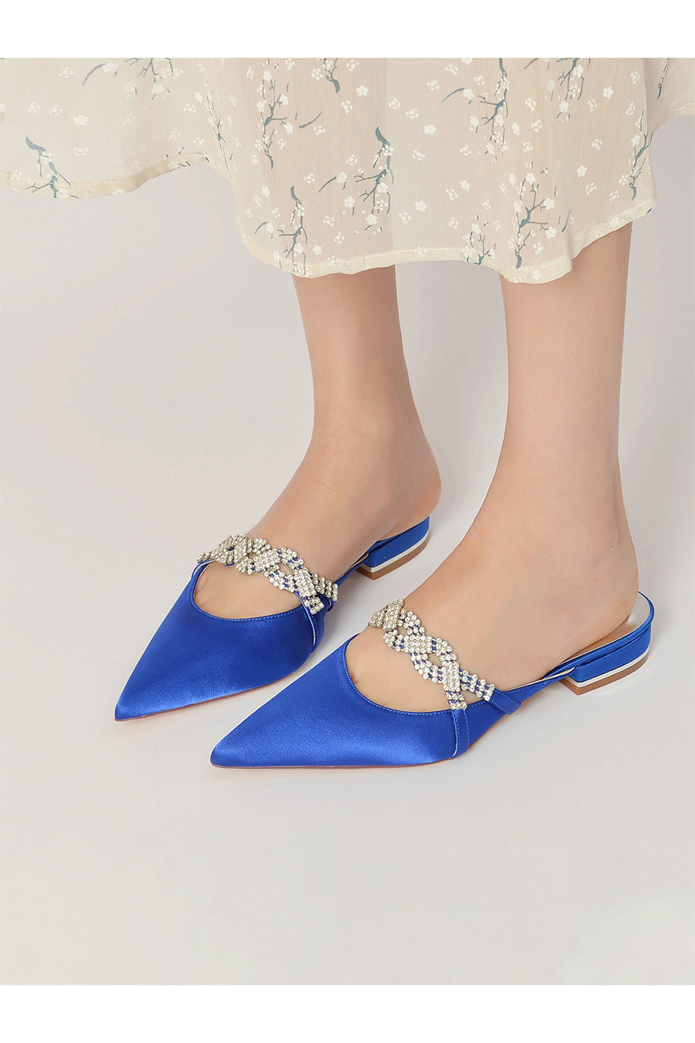 Glitter Crystal Embellished Kitten Sandals