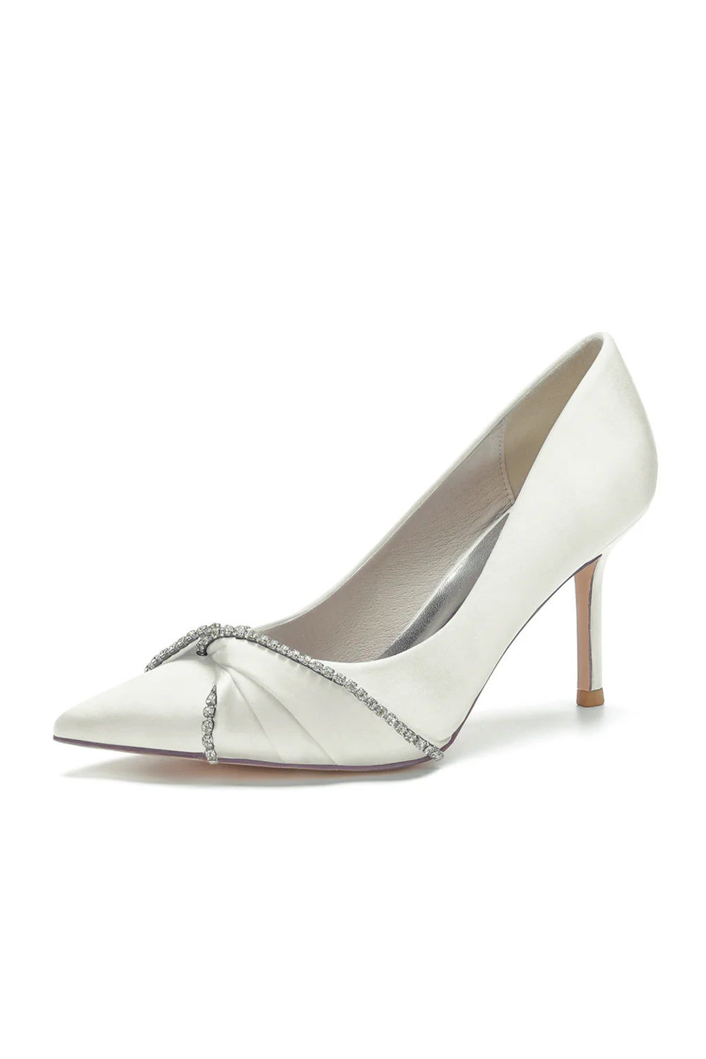 Cross Diamond Satin Stilettos