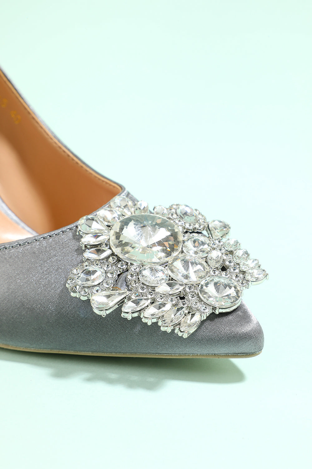 Roycebridal Grey Rhinestone Party Shoes