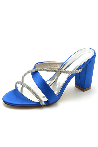 Open Toe Strappy Slip on Sandals