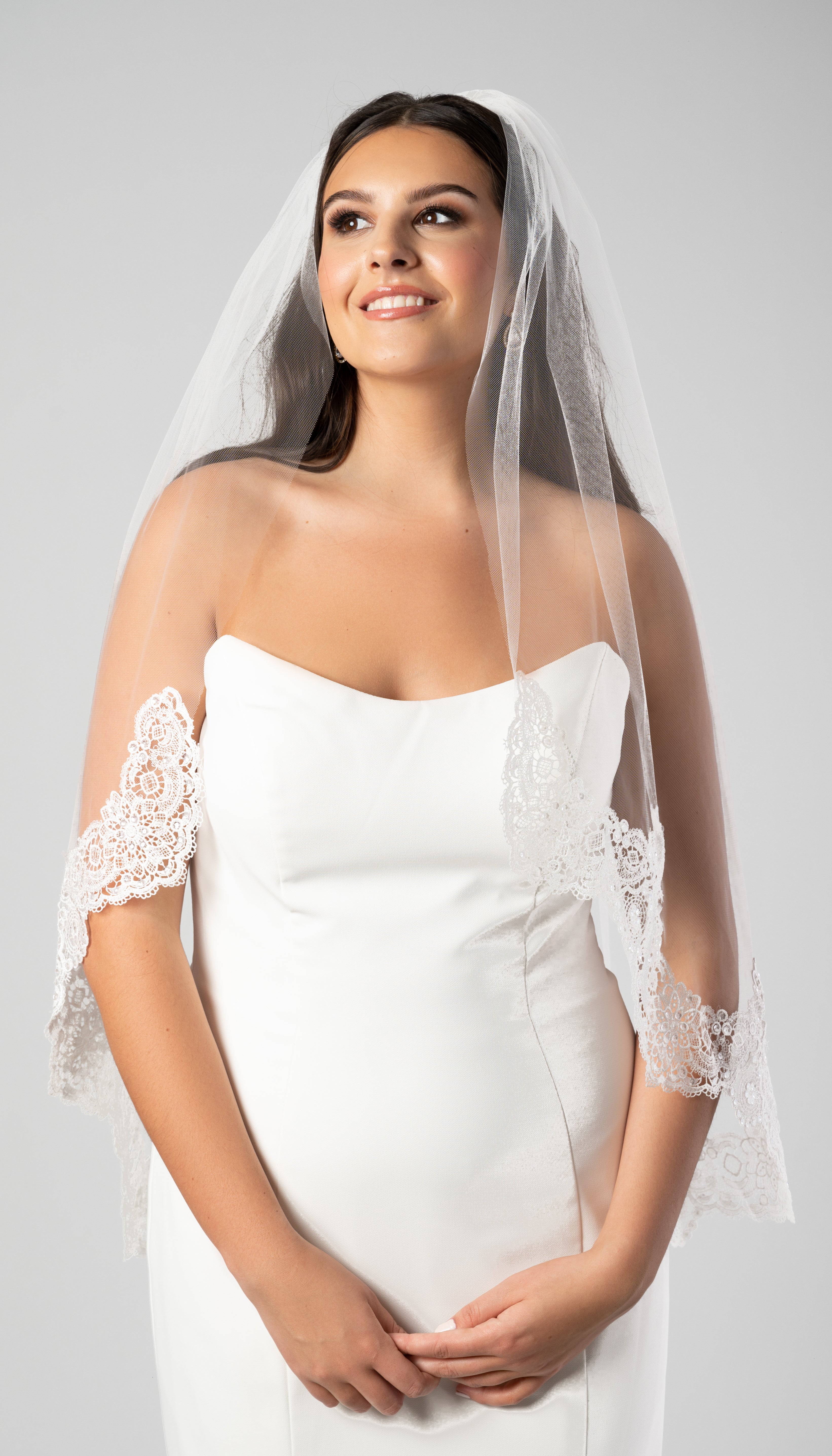 |Kennedy Blue Emma Lace and Sequin Edge Veil