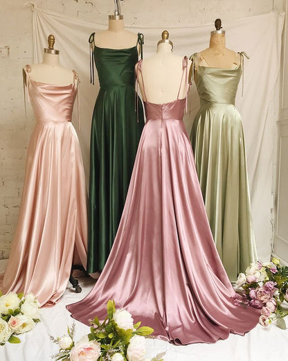 Roycebridal Simple Emerald Green Bridesmaid Dresses Long Wedding Guest Dress