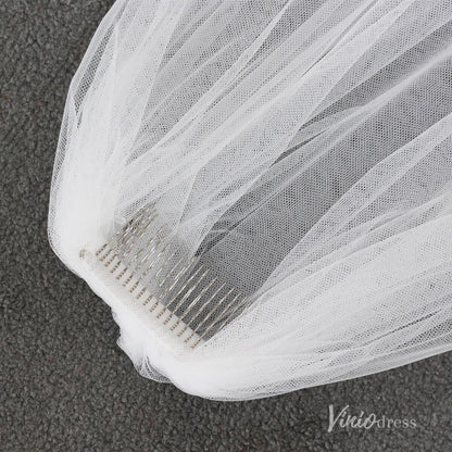 3D Floral Bridal Veil AC1293-Veils-Viniodress-Ivory-Viniodress