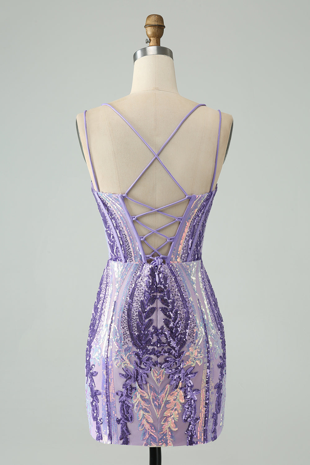 Gorgeous Dark Purple Bodycon Corset Short Homecoming Dress with Sequins