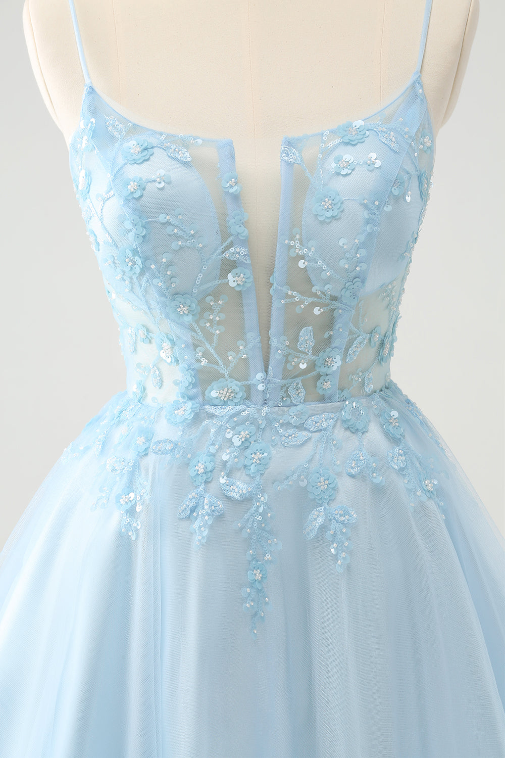 Cute Sparkly Blue A Line Sequins Corset Short Homecoming Dress with Lace Up Back