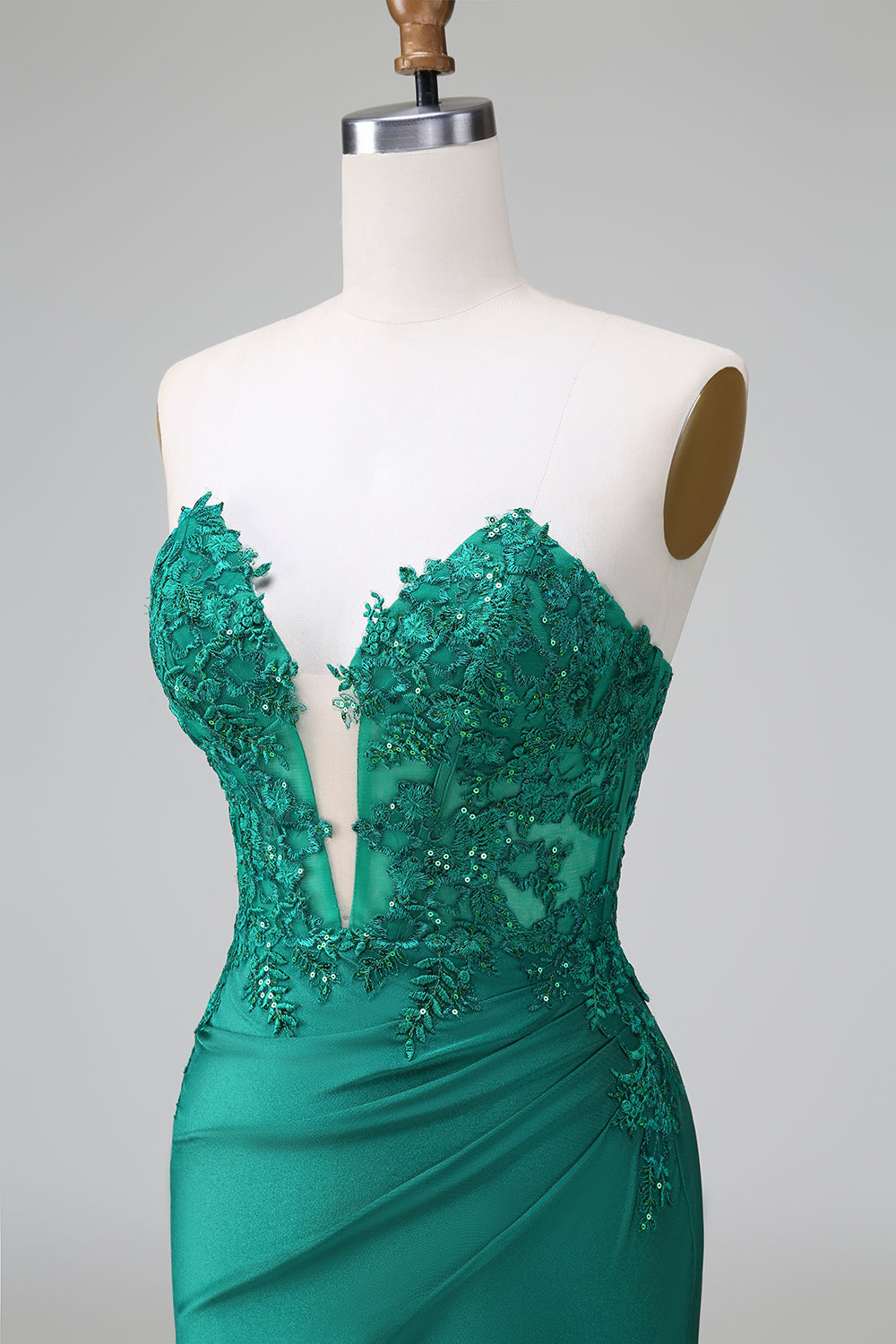 Classy Dark Green Bodycon Strapless Pleated Short Homecoming Dress with Beading