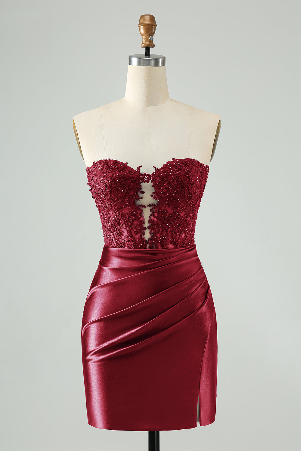 Sexy Bodycon Fuchsia Sweetheart Corset Hollow Out Beaded Short Homecoming Dress