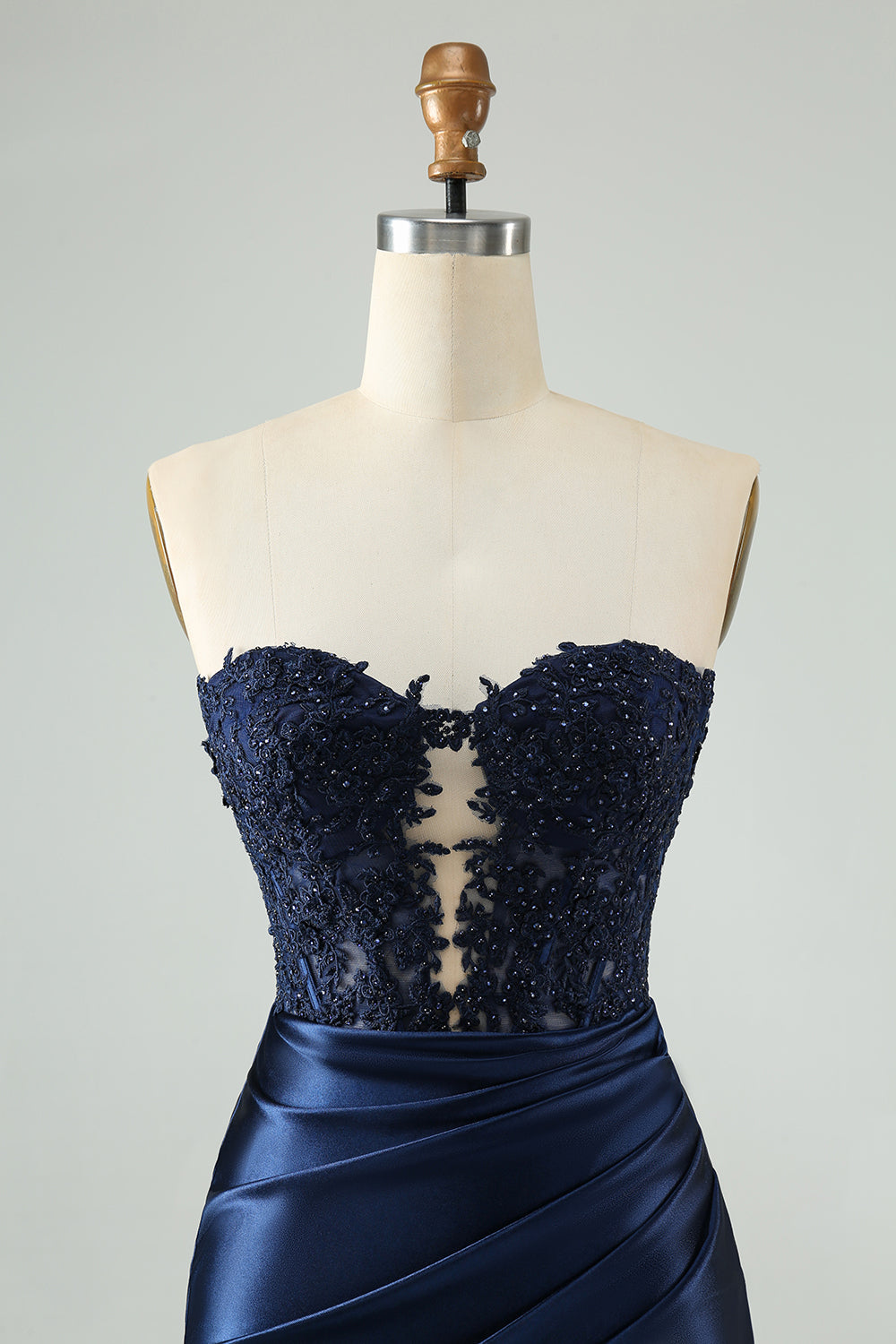 Navy Bodycon Sweetheart Corset Beaded Short Homecoming Dress with Hollow Out