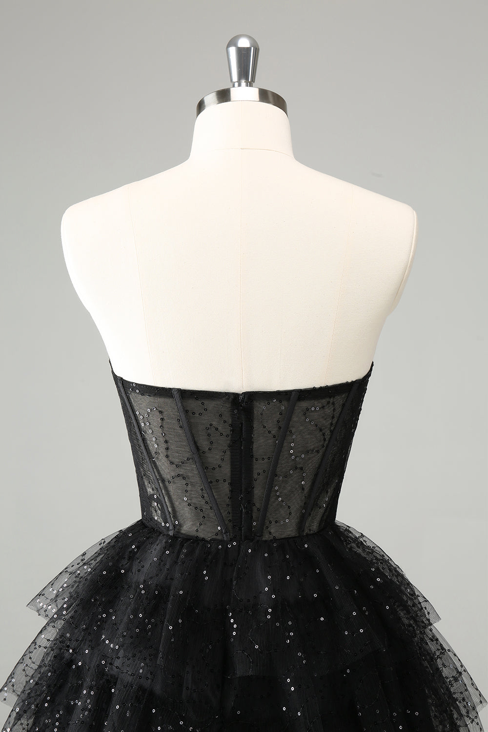 Cute Sparkly Black A Line Sweetheart Pleated Corset Homecoming Dress with Sequins