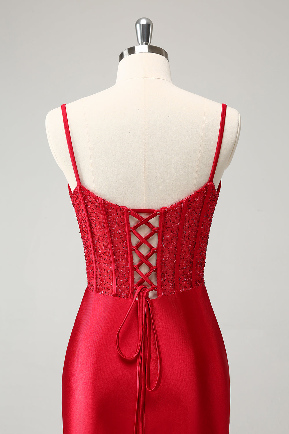 Classy Red Bodycon Corset Short Homecoming Dress with Lace Up Back