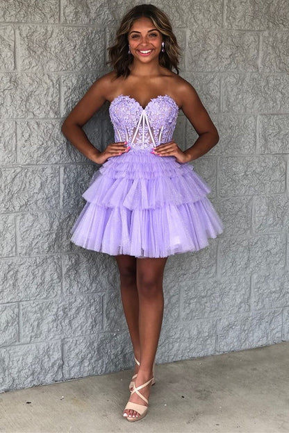 Ivy | A-Line Sweetheart Lace Short Homecoming Dress