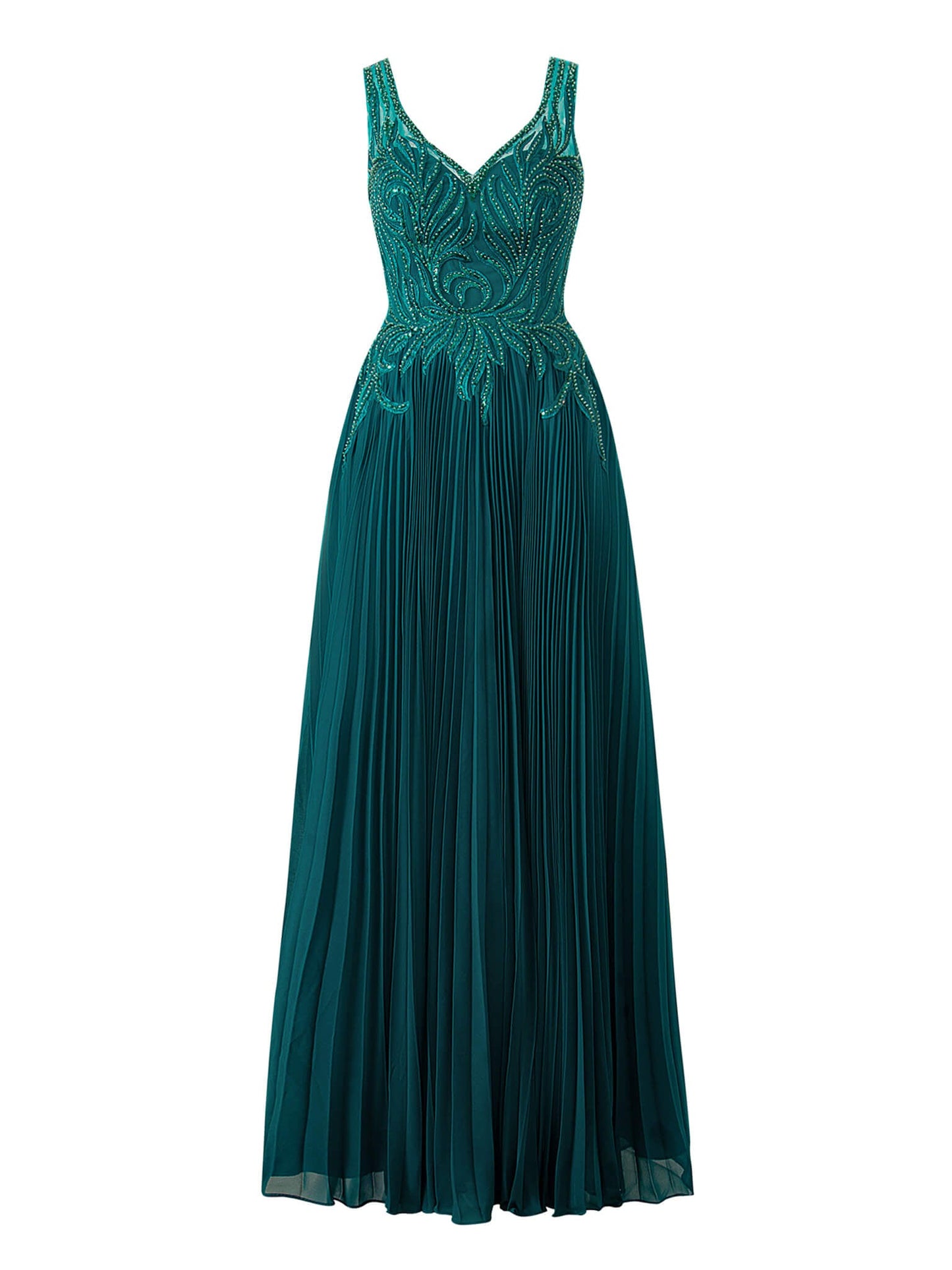 Roycebridal Abigail Dark Green | A-line V-neck Chiffon Prom Dress