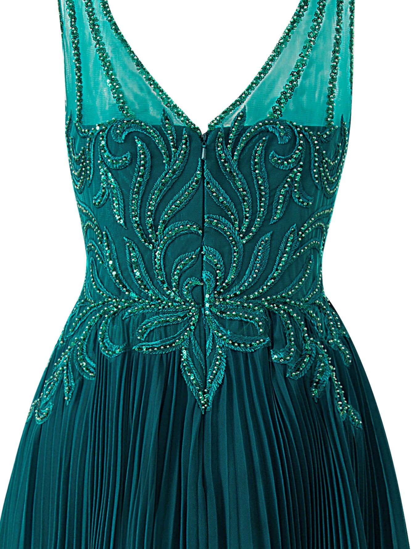 Roycebridal Abigail Dark Green | A-line V-neck Chiffon Prom Dress