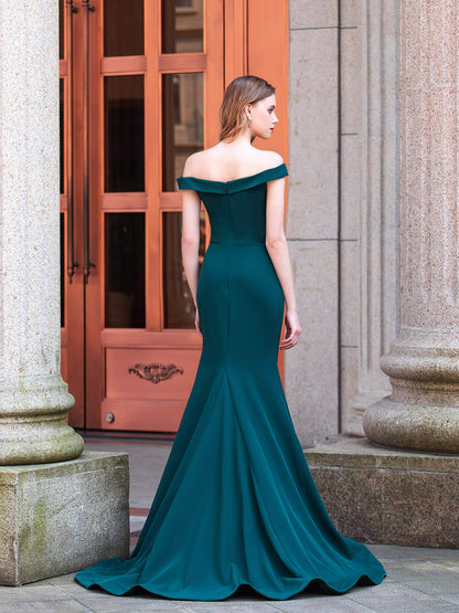 Roycebridal Mermaid / Column Elegant Fashion Formal Evening Dresses Off Shoulder Sleeveless Floor Length