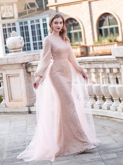 Roycebridal Roycebridal Mermaid / Trumpet Luxurious Fashion Formal Evening Dresses Long Sleeve Floor Length Prom Dresses