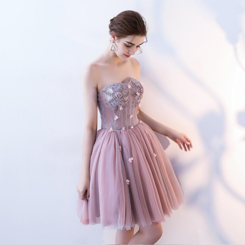 Charming Strapless Sweetheart Tulle A Line Homecoming Dress M619 - Ombreprom