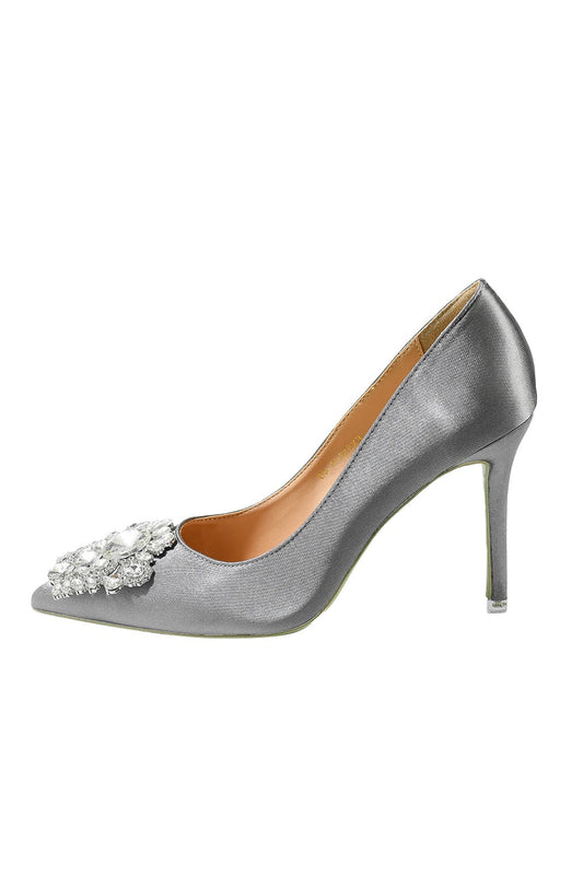 Roycebridal Grey Rhinestone Party Shoes