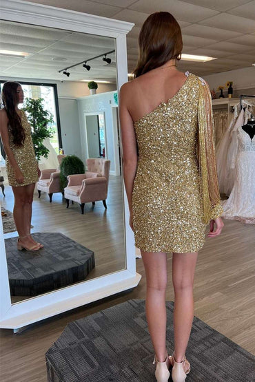 Monroe |Sheath One Shoulder Sequins Homecoming Dress