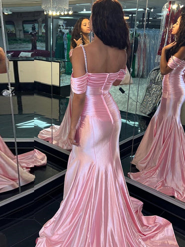 Roycebridal Judith | Pink Sweetheart Neck Long Mermaid Prom Dress