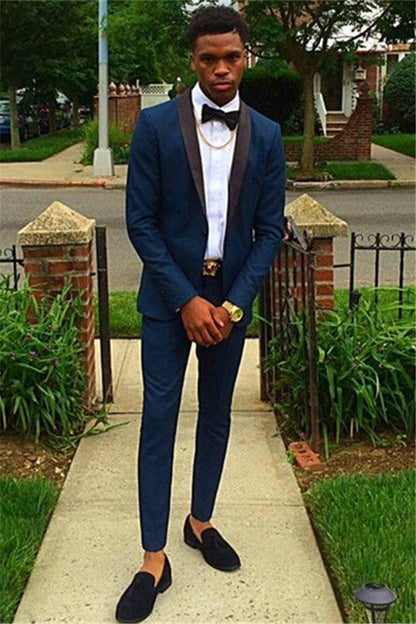 Navy Blue Classic Two Piece Men Suit for Prom-showprettydress