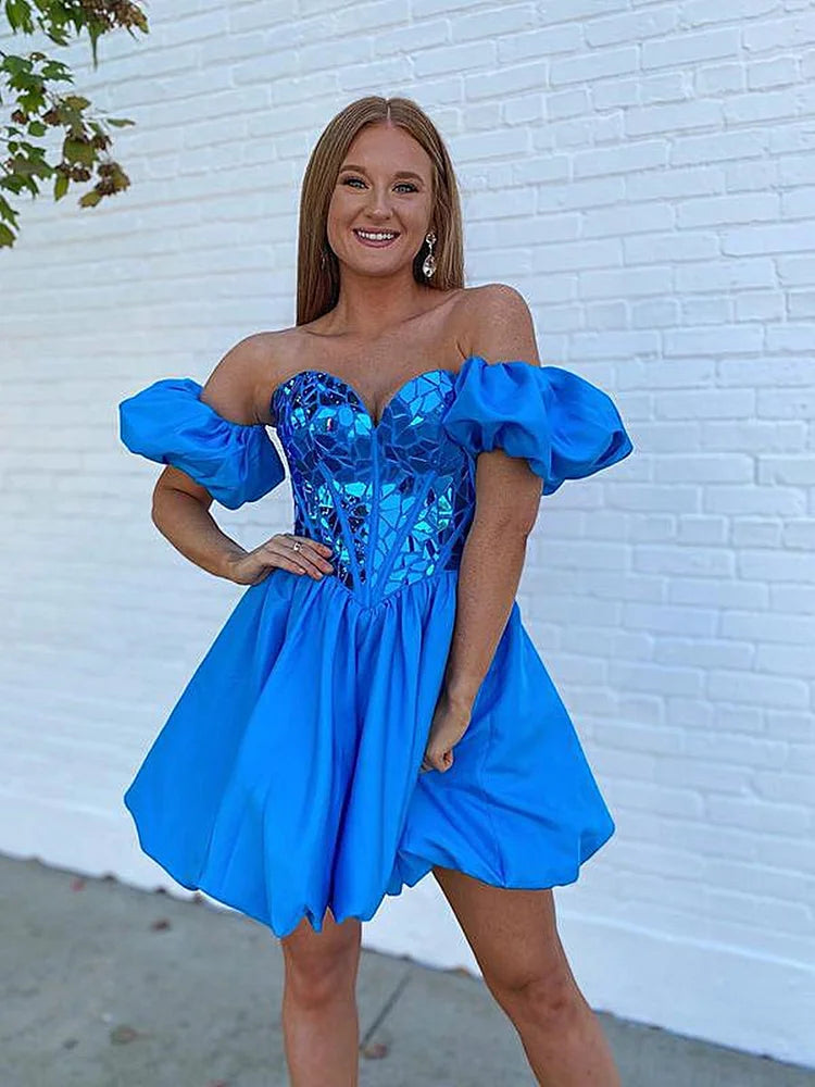 Aria | A Line Off the Shoulder Short Homecoming Dress