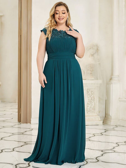 Allanah cap sleeve lace and chiffon bridesmaid dress darker colors - Bay Bridesmaid