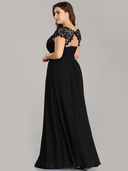 Allanah cap sleeve lace and chiffon bridesmaid dress darker colors - Bay Bridesmaid